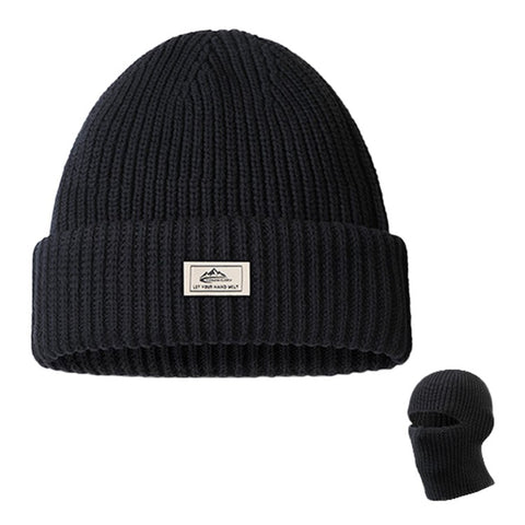 GOLOVEJOY DMZ81 Winter Combed Cotton Men Hat Elastic Knitted Warm Beanie Cap Face Mask