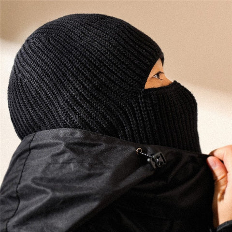 GOLOVEJOY DMZ81 Winter Combed Cotton Men Hat Elastic Knitted Warm Beanie Cap Face Mask