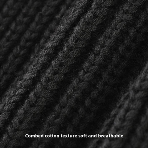 GOLOVEJOY DMZ81 Winter Combed Cotton Men Hat Elastic Knitted Warm Beanie Cap Face Mask
