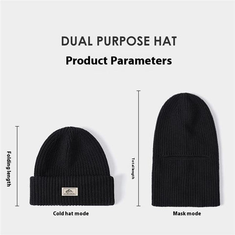 GOLOVEJOY DMZ81 Winter Combed Cotton Men Hat Elastic Knitted Warm Beanie Cap Face Mask