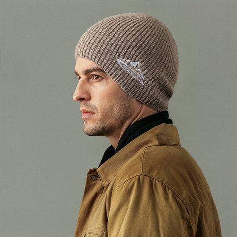 GOLOVEJOY DMZ93 45% Cotton Wool Warm Winter Beanie Hats Thermal Thick Knited Cap One Size for Men