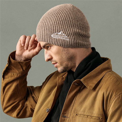 GOLOVEJOY DMZ93 45% Cotton Wool Warm Winter Beanie Hats Thermal Thick Knited Cap One Size for Men