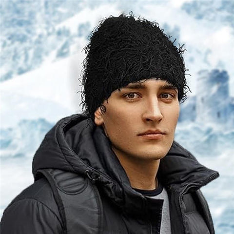 Double-Layer Warm Knitted Hat Autumn Winter Ear Head Protection Unisex Woolen Yarn Beanie Cap