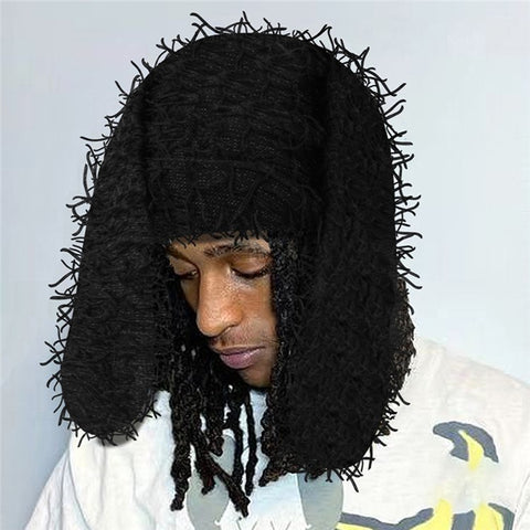 Winter Rabbit Ear Warm Knitted Ear Protection Hat Windproof Outdoor Cycling Cap