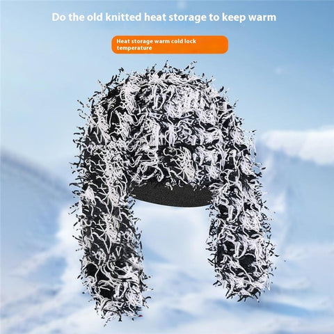 Winter Rabbit Ear Warm Knitted Ear Protection Hat Windproof Outdoor Cycling Cap
