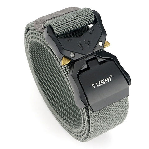TUSHI 3.8cm Men Tactical Belt Military Nylon Waistband with Aluminum Alloy Quick Release Buckle