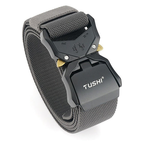 TUSHI 3.8cm Men Tactical Belt Military Nylon Waistband with Aluminum Alloy Quick Release Buckle