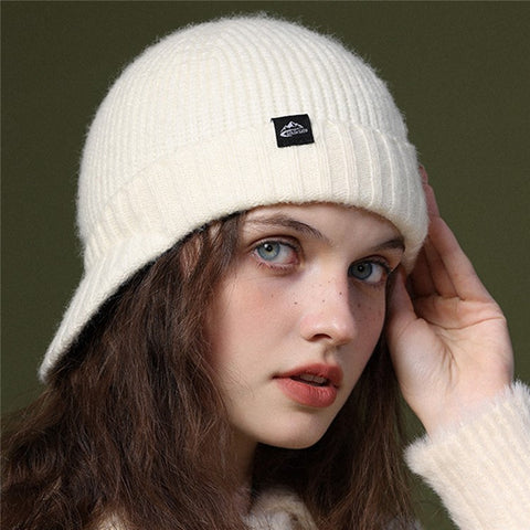 GOLOVEJOY DMZ94 Women Winter Short Brim Warm Cap Windproof Knitted Duckbill Hat