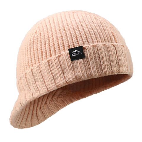 GOLOVEJOY DMZ94 Women Winter Short Brim Warm Cap Windproof Knitted Duckbill Hat