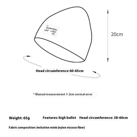 GOLOVEJOY DMZ97 Women's Faux Mink Fur Winter Hat Windproof Warm Ear Protection Cap with High Elasity One Size