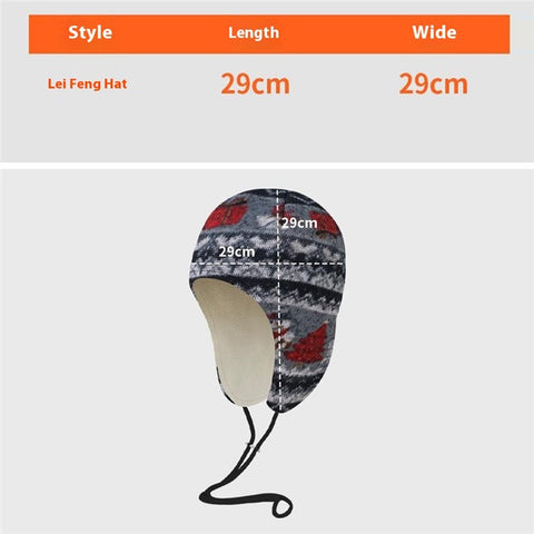 Imitation Cashmere Winter Trapper Hat with Adjustable Buckle Windproof Ear Flap Cap for Outdoor Cycling