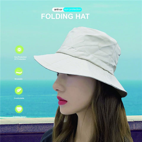 PICTET.FINO RH55 Summer Beach Women Folding Bucket Cap UPF50+ Sun Protection Fisherman Hat