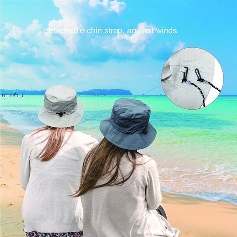 PICTET.FINO RH55 Summer Beach Women Folding Bucket Cap UPF50+ Sun Protection Fisherman Hat