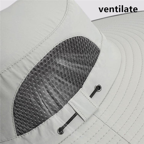 XMZ273 55-60CM UV Protection Nylon Fishing Hat Cap with Detachable Face Cover