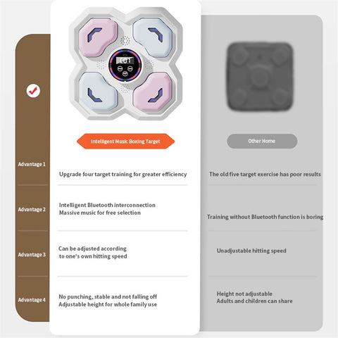 T-9612 9 Speed 5 Volume Children Smart Music Boxing Machine Reaction Training Wall Target, with Kid Gloves