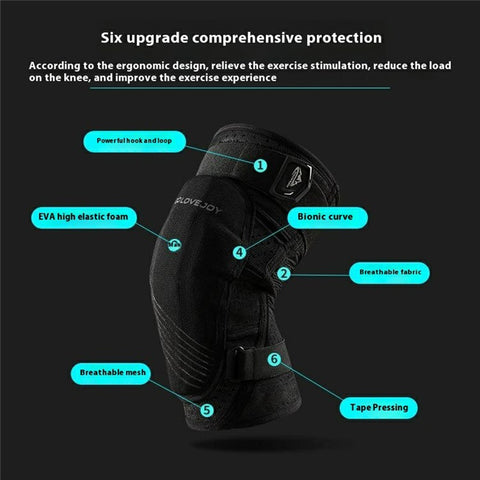GOLOVEJOY HX37 Knee Brace for Outdoor Skiing Cycling Shock Absorption EVA Knee Protector Size M