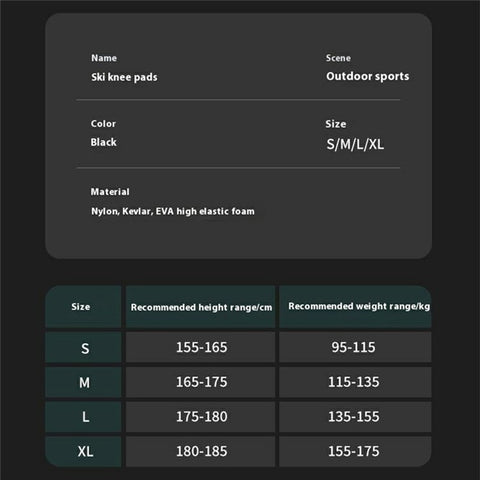 GOLOVEJOY HX37 Knee Brace for Outdoor Skiing Cycling Shock Absorption EVA Knee Protector Size M