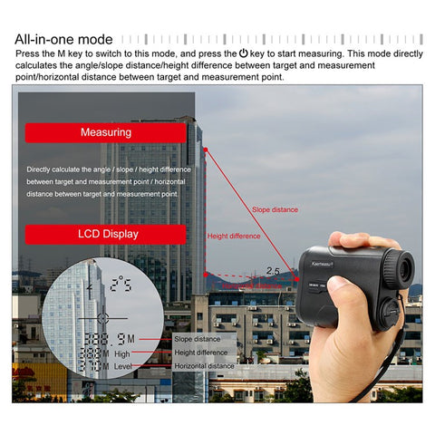 KAEMEASU Rechargeable Telescope Laser Rangefinder Distance Meter for Golf Hunting