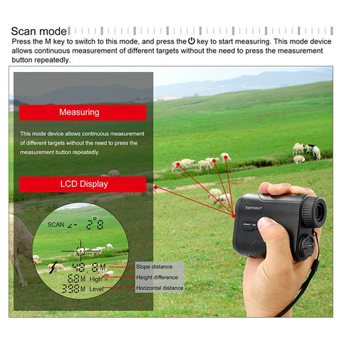 KAEMEASU Rechargeable Telescope Laser Rangefinder Distance Meter for Golf Hunting