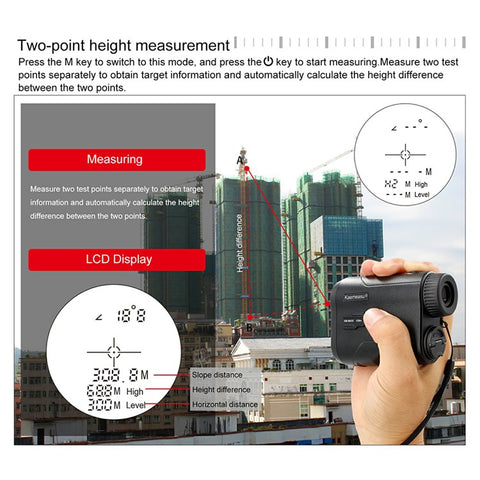 KAEMEASU Rechargeable Telescope Laser Rangefinder Distance Meter for Golf Hunting