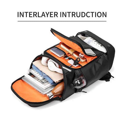 OUTWALK Outdoor 36-55L Lightweight Backpack for Women, Men Oxford+Polyester Waterproof Shoulder Bag