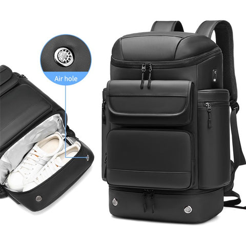 OUTWALK 7716-2 36-55L Waterproof Backpack Oxford+Polyester Outdoor Shoulder Bag with Warmer Layer