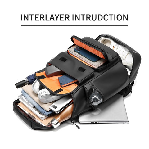 OUTWALK 7716-2 36-55L Waterproof Backpack Oxford+Polyester Outdoor Shoulder Bag with Warmer Layer