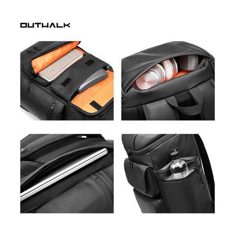 OUTWALK 7716-2 36-55L Waterproof Backpack Oxford+Polyester Outdoor Shoulder Bag with Warmer Layer