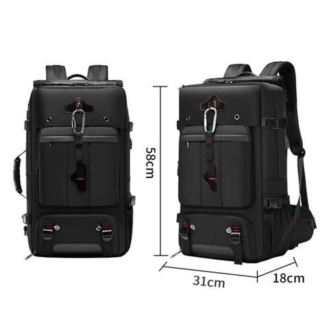 2070 Oxford Cloth+Polyester Waterproof Backpack Hiking Trekking Rucksack with USB Charging Port