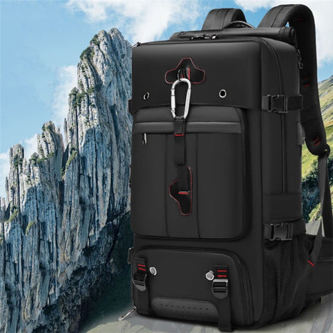 2070 Oxford Cloth+Polyester Waterproof Backpack Hiking Trekking Rucksack with USB Charging Port