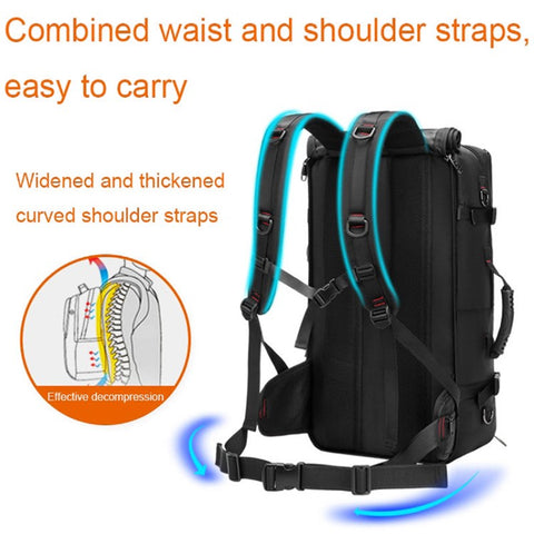 2070 Oxford Cloth+Polyester Waterproof Backpack Hiking Trekking Rucksack with USB Charging Port