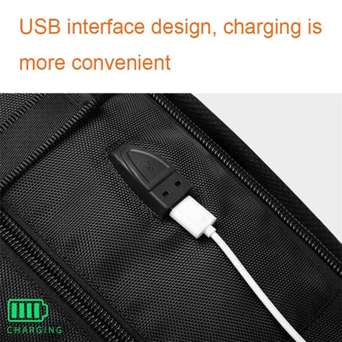 2070 Oxford Cloth+Polyester Waterproof Backpack Hiking Trekking Rucksack with USB Charging Port