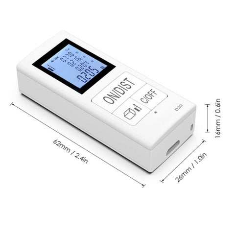 Mini Laser Measurement Tool Rechargeable 30m Range Finder Infrared Digital Laser Distance Meter with Backlit LCD