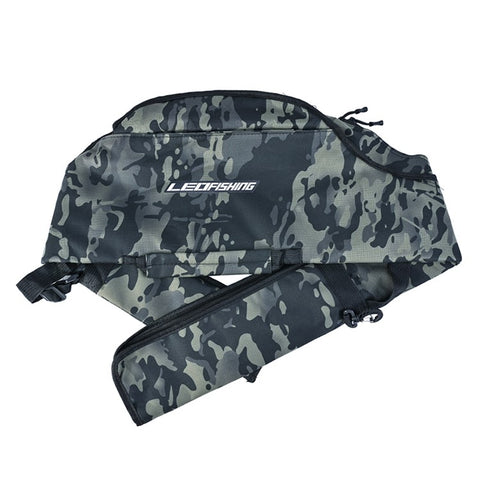 LEO 28247 160CM Fishing Rod Case Nylon Cloth Fishing Pole Carrying Shoulder Bag Storage Organizer