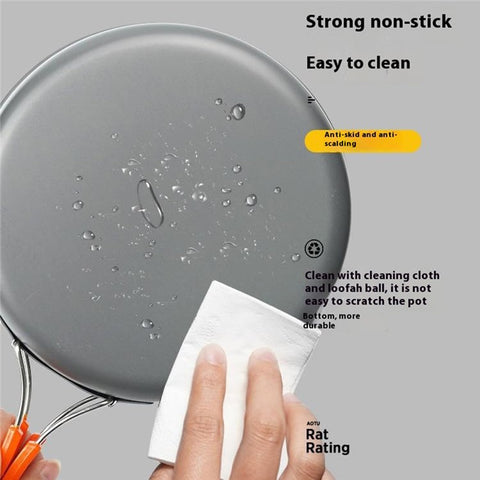 AOTU Camping Cookware Set Kettle Cooking Pot Fry Pan Cutting Board Kit (BPA-Free, No FDA)