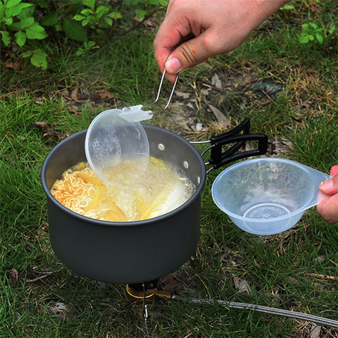 HALIN HK310 Picnic Pot + Frying Pan + Teapot Cookware Set for Hiking Camping (No FDA Certificate, BPA-free)