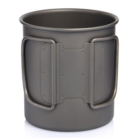 WIDESEA WSTT-375ML Ultralight Titanium Alloy Cup 375ml Water Mug with Foldable Handle (No FDA Certification, BPA-free) for Outdoor Camping Picnic