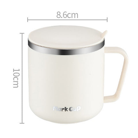 HALIN 350ML PP+304 Stainless Steel Water Cup Tea Milk Coffee Mug with Lid (No FDA Certificate, BPA-Free)