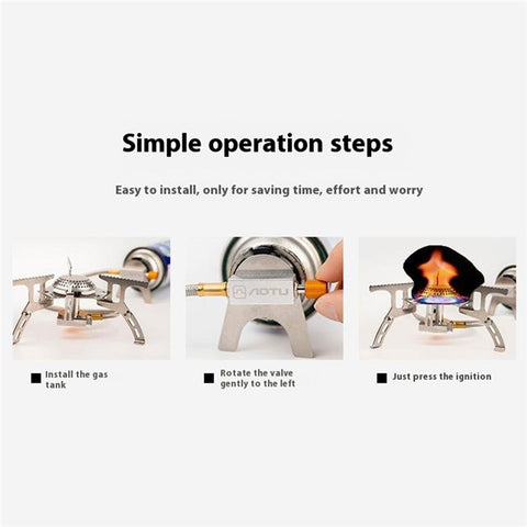 AOTU AT6404 3500W Camping Stove Fuel Gas Burner Cooking Tool with Storage Box