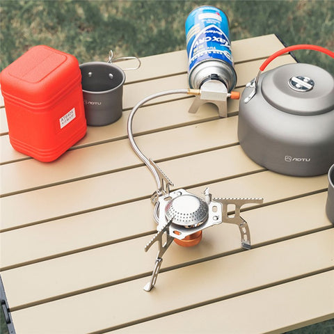 AOTU AT6404 3500W Camping Stove Fuel Gas Burner Cooking Tool with Storage Box