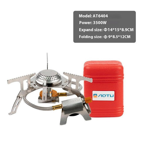 AOTU AT6404 3500W Camping Stove Fuel Gas Burner Cooking Tool with Storage Box