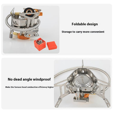 HALIN DS503 Camping Portable Gas Stove Burner Cooking Stove with Fuel Canister Adapter