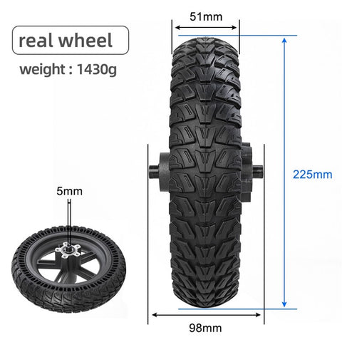For Xiaomi M365 Pro / Pro 2 / Pro 3 E-scooter 9-Inch Rear Wheel Hub Assembly Explosion-Proof Electric Scooter Solid Tire