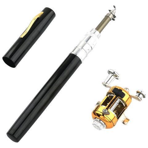 A-P 1m Fishing Rod Reel Combo Set Telescopic Portable Pocket Pen Style Fishing Rod Pole