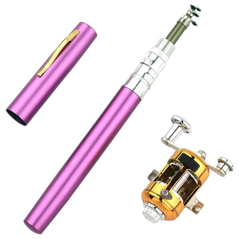 A-P 1m Fishing Rod Reel Combo Set Telescopic Portable Pocket Pen Style Fishing Rod Pole