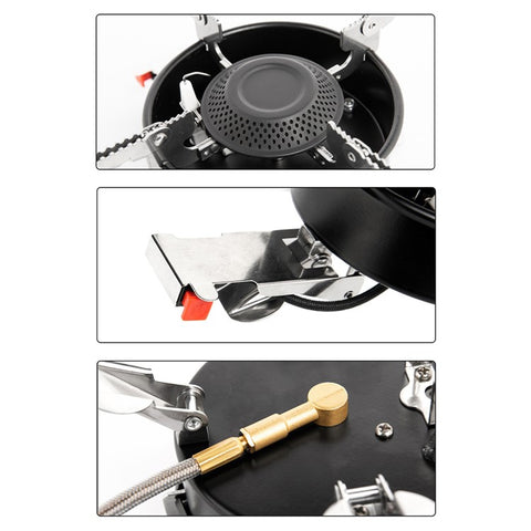 WIDESEA WSS-508 Stainless Steel 3200W Single Head Foldable Gas Stove for Outdoor Camping