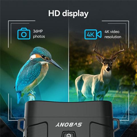 SVBONY SA206 4K Night Vision Binocular Goggles with 3 inch Large Screen, 8X Digital Zoom, 32G TF Card
