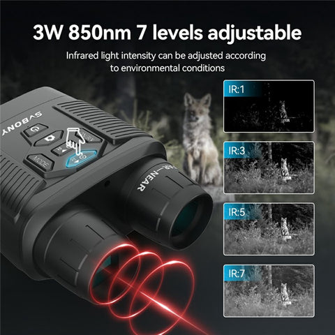 SVBONY SA206 4K Night Vision Binocular Goggles with 3 inch Large Screen, 8X Digital Zoom, 32G TF Card