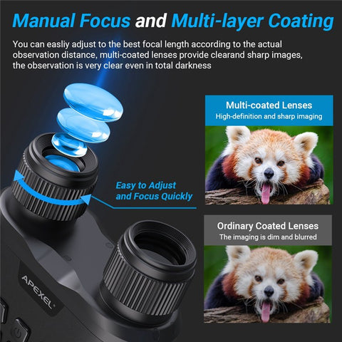 APEXEL APL-NV008 12X Digital Zoom IR Night Vision Binoculars Multi-Layer Coated Night Vision Device with 5 IR Level Adjustable