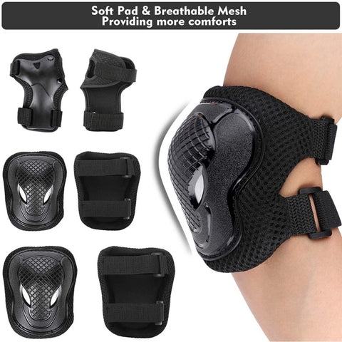 MD-611 6Pcs / Set Children Bicycle Roller Skating Knee Elbow Wrist Pads Skateboard Ski Anti-Fall Guard Protective Gear